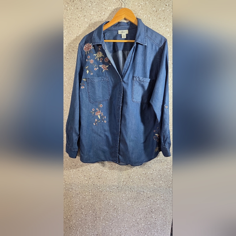 Style & Co. Blue Denim Top